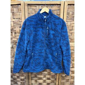 Men's McKinley Blue Patterned Zip-Up Fleece Jacket